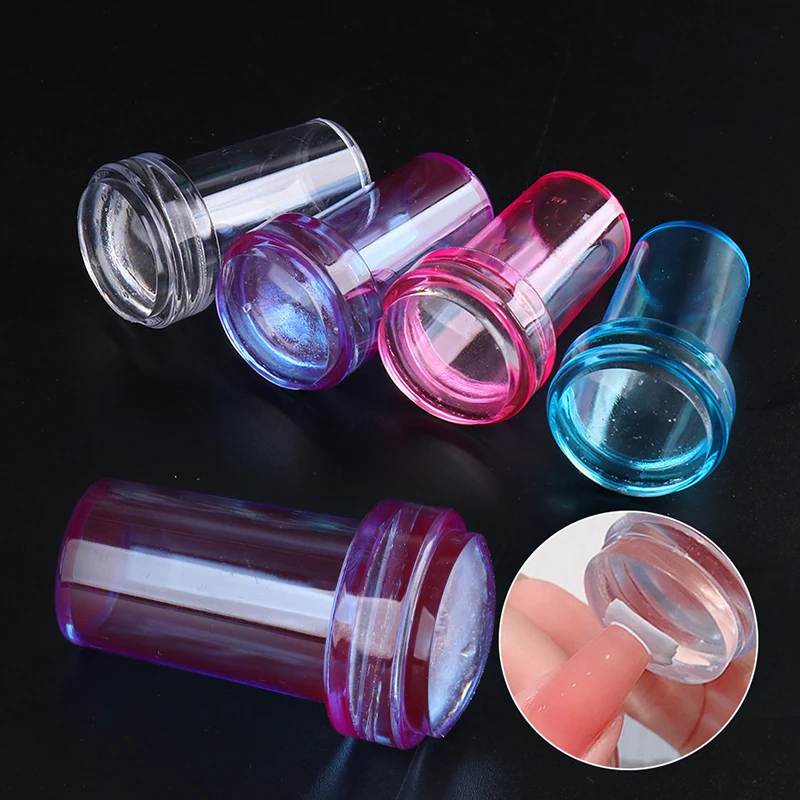 2.3cm silicone transparente kit de carimbo da arte do prego francês para manicure placa selo polonês estêncil modelo selo stamper raspador