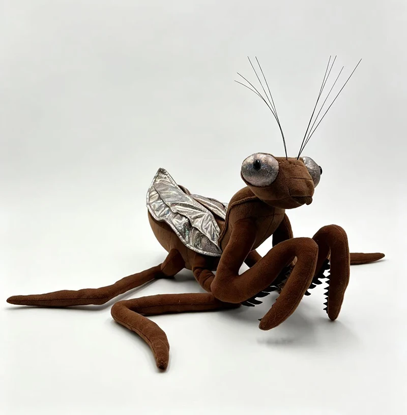 Simulation Praying Mantis Plushie Toy Kawaii Insect Mantis Dolls Stuffed Soft Real Life Animal Pillow Creative Gift