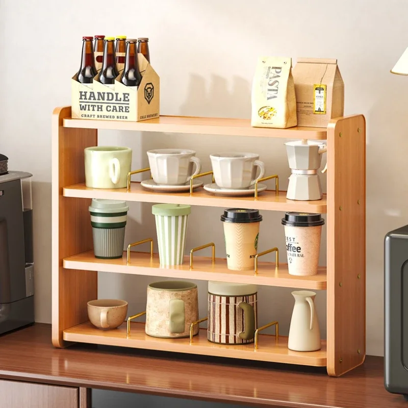 desktop cup holder, Bogu frame, tea room tea set, purple clay pot display shelf, multi-layer ornament display shelf on the table
