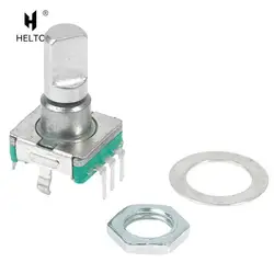 1pc EC11 Encoder Switch With Push Button Switch 30 Position Rotary Encoder Code Switch 5pin Plug-in Type 15mm Half Shaft