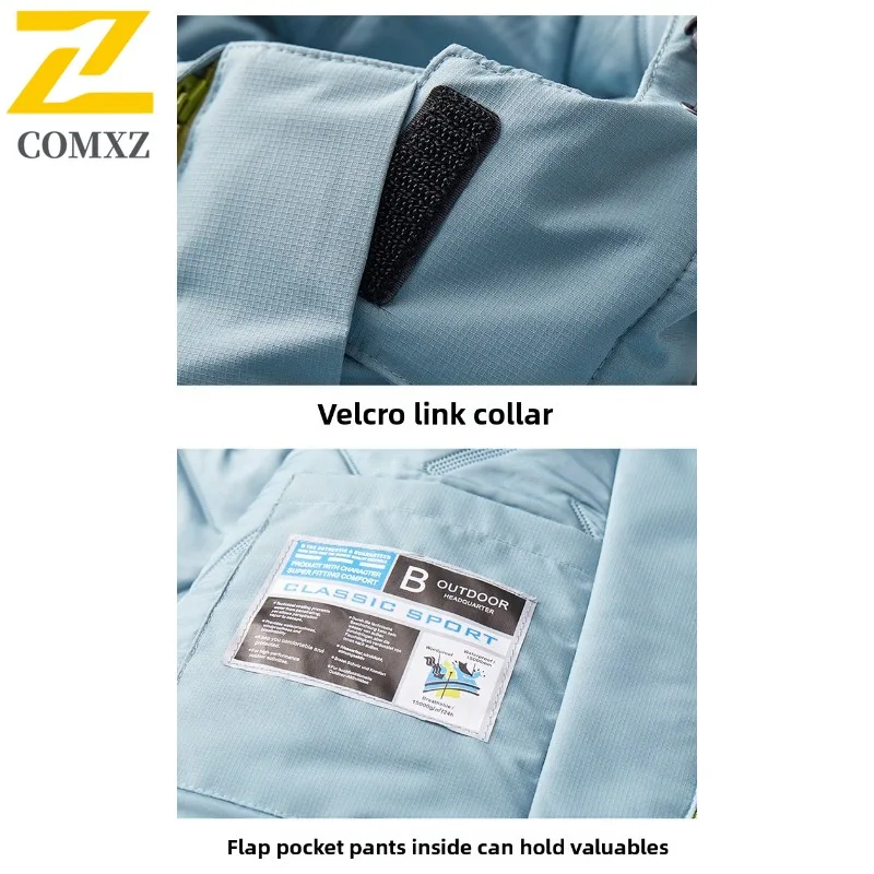 COMXZ 2025 Winter Men Graphene Lined Jacket Spring Autumn American Style Waterproof  Windproof Thick Outdoor Sports Casual Coat