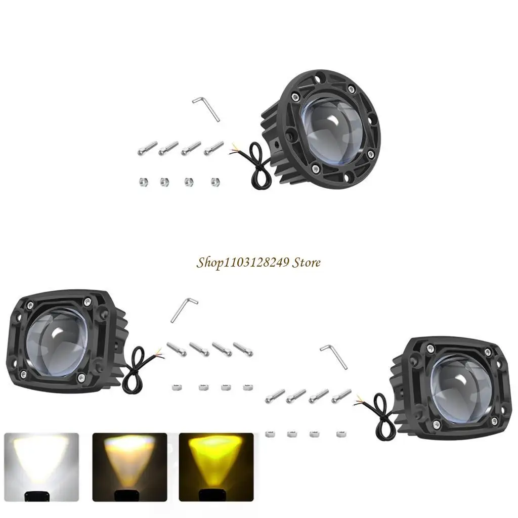 

N5KD Energy Saving LED Fog Lamps Light for Car Double Color Offroads Enthusiasts Use