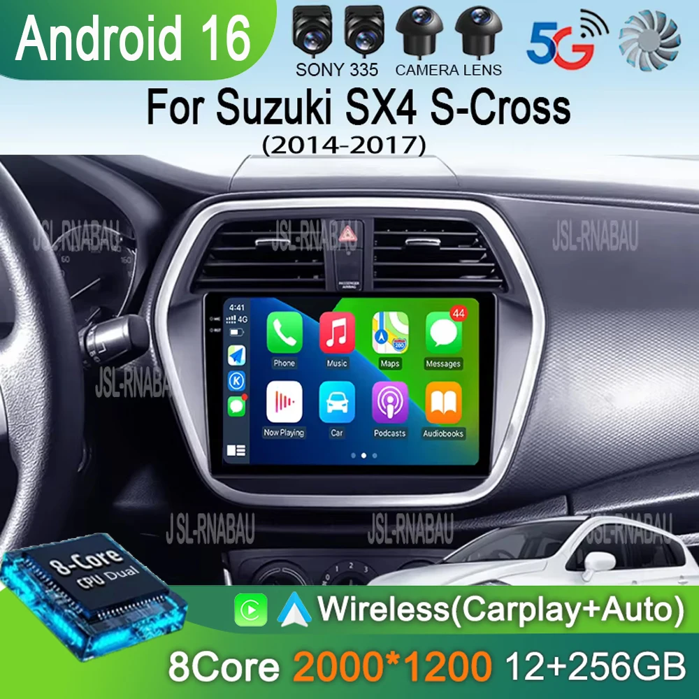

Автомагнитола Android 16 для Suzuki SX4 S-Cross 2014-2017: Мультимедийный плеер, GPS, Wi-Fi+4G, беспроводной Carplay, видео