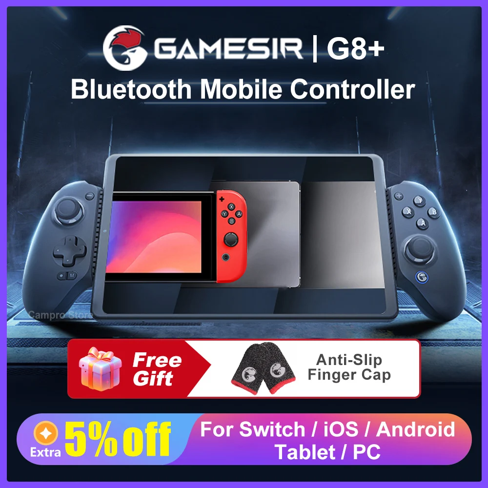 GameSir G8 Plus Bluetooth Gamepad Console Grade Controller with Hall Effect Stick & Trigger for Switch Android iOS PC and Tablet