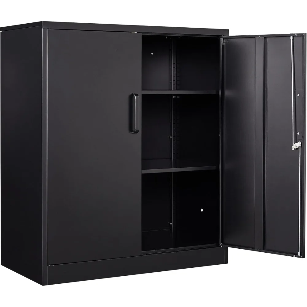 

Metal Storage Cabinet Locked Steel Cabinet with 2 Adjustable Shelves,Office Cabinet Locking Tool Cabinets,Kitchen Storage Cabin