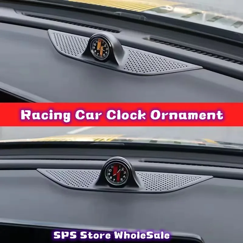 SPS WholeSale Racing Car Clock Ornaments Auto Sports Style Clock Decoration Digital Clock Accessories Dashboard Auto Watch