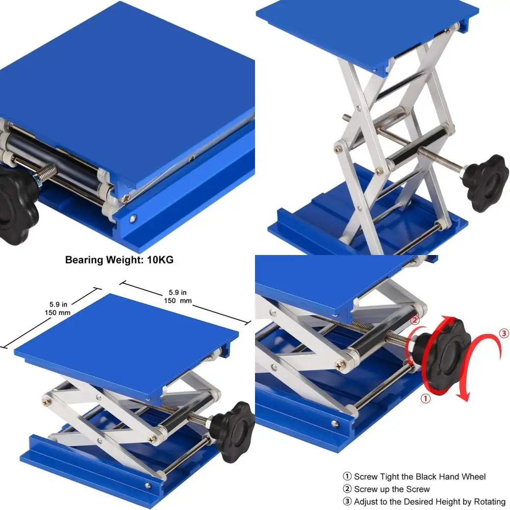 Aluminum 150x150mm Lab Jack with 10kg Capacity, 63-260mm Lift Range