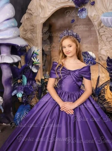 ชุดเดรสเด็กผู้หญิงสีน้ำเงินรอยัลสำหรับงานแต่งงาน ผ้าซาตินยาวกรอมพื้น สำหรับงานวันเกิด งานฉลองวัย 15 ปี งานพิธีการ งานพรอม สามารถสั่งตัดได้