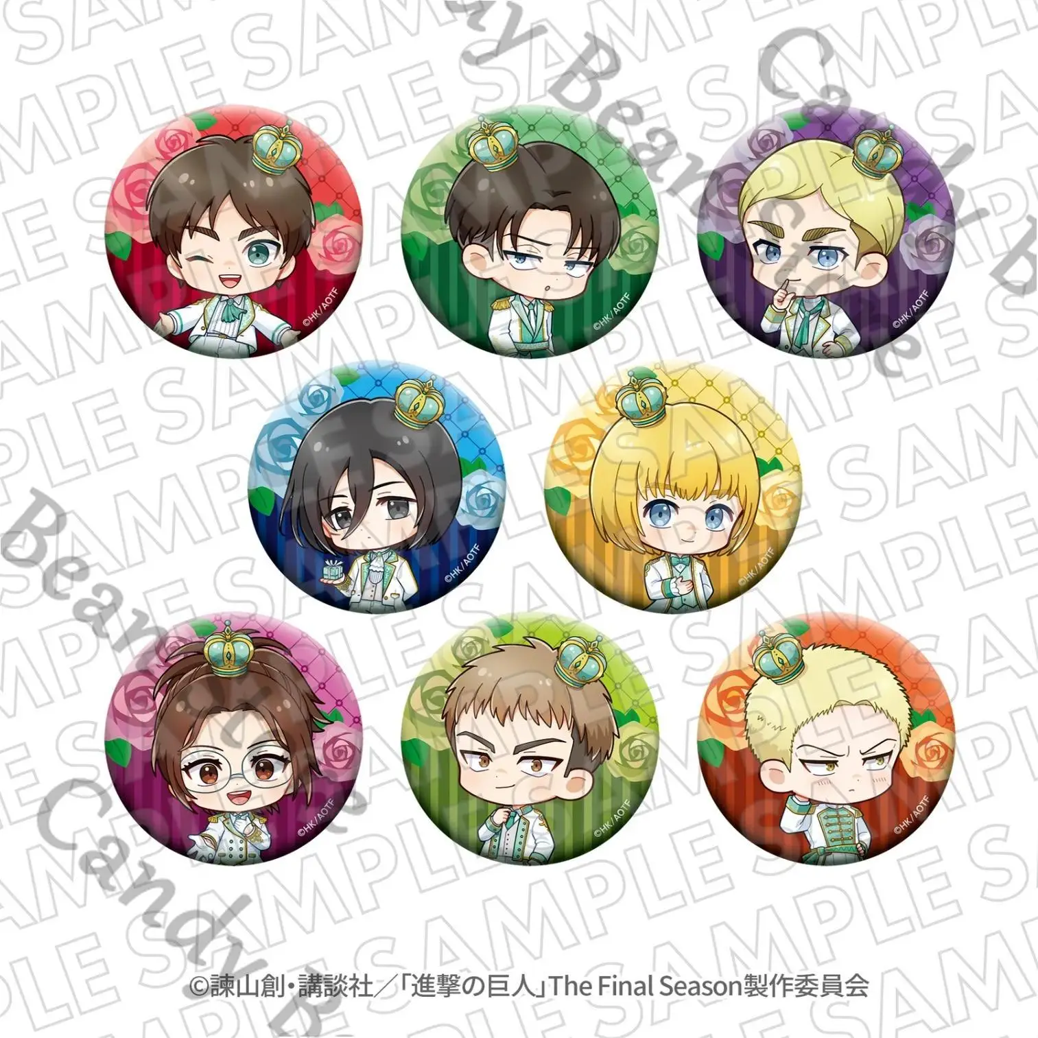 本物のアニメ進撃の巨人リヴァイ・アッカーマンエレンイェーガーハンジ・ゾーイコスプレ甘いパーティーバッジエンブレム漫画ブローチ胸ピンクリスマス