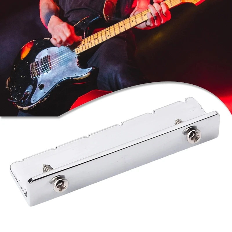 Quick Install 6 Strings Guitar Metal Slotted Nut Guitar Pillow Bridge Nut Electric Guitar Accessories Saddles Bridge Part
