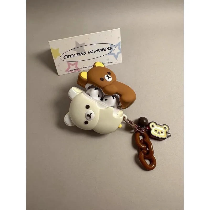 Cute Hug Rilakkuma Wireless Earbuds Case Soft Shockproof Silicone Case for Airpods