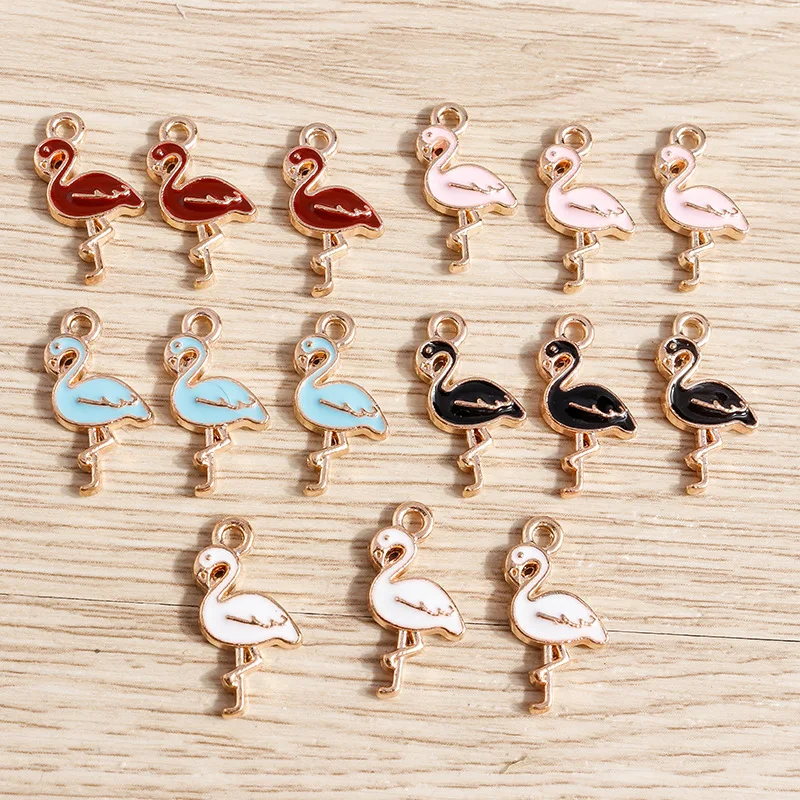 100pcs/lot Jewelry Accessory Alloy Oil-drop Red-crowned Crane Charms Earrings  Mobile Phone Shell Pendants