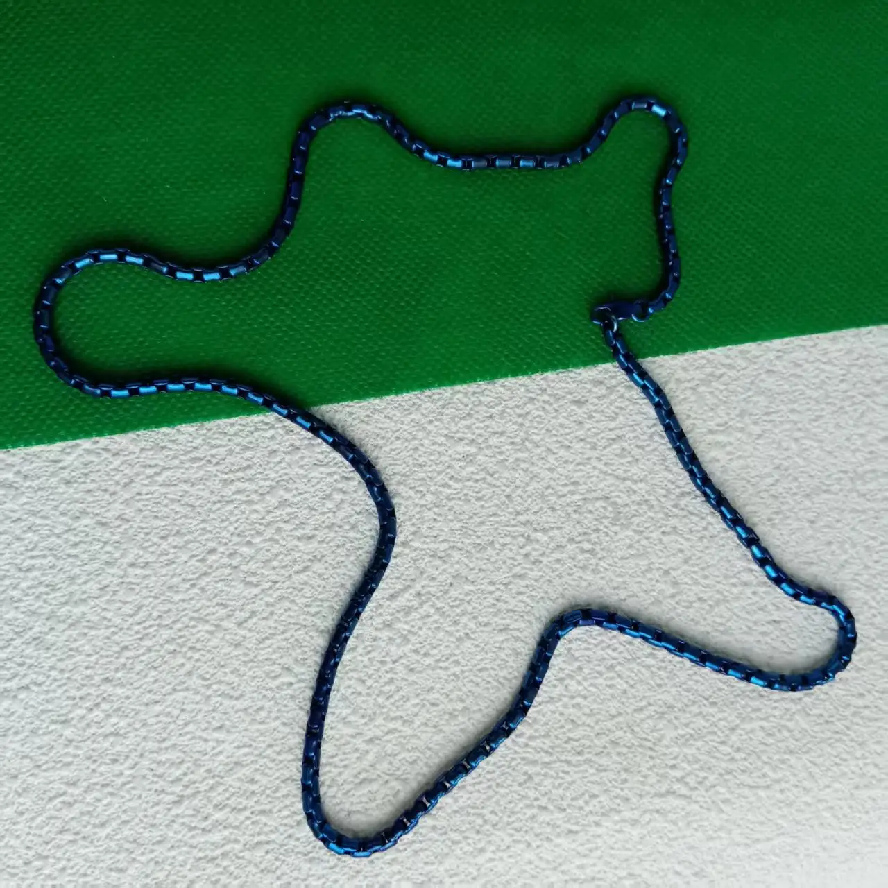 3.5mm pure titanium blue snake bone chain | hypoallergenic and colorfast | unisex trendy
