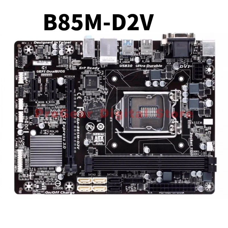 

Used for GIGABYTE B85M-D2V LGA1150 Intel B85 mATX DDR3 Motherboard Supports 4th Gen i3/i5/i7