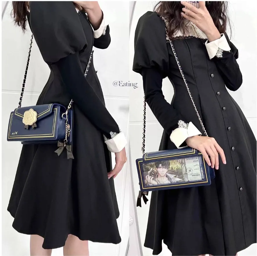 

Original Elegant Women's PU Chain Rose Letter Versatile Shoulder Bag Flip Cover Envelope Pain Pack Y2K Square Crossbody Bag