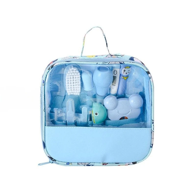 13 teile/satz Babypflege-Kit Neugeborene Kinder Nagel haar Gesundheits thermometer Pflege bürste Kit Clipper Schere Kinder Toiletten artikel