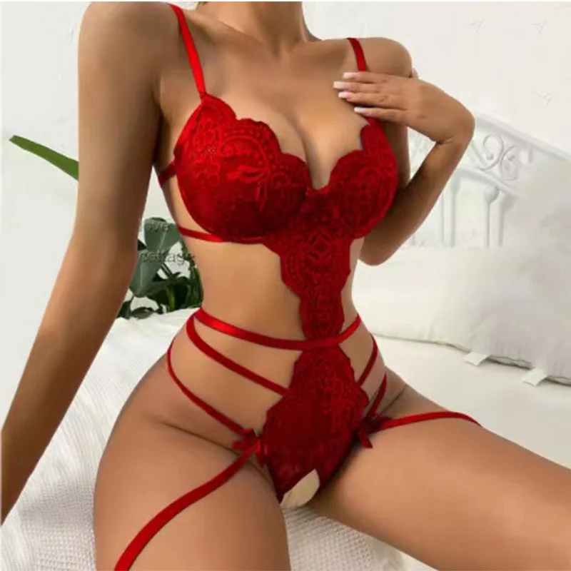 Sexy Lingerie Erotic Mesh Teddy Bodysuit Women Underwear See Through Halter Sensual Lingerie Sex Suit Porn Exotic Costumes Bodys