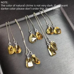 1 Pair Fengbaowu Natural Citrine Irregular Shape Earring 925 Sterling Silver Reiki Healing Stone Fashion Jewelry Gift Women