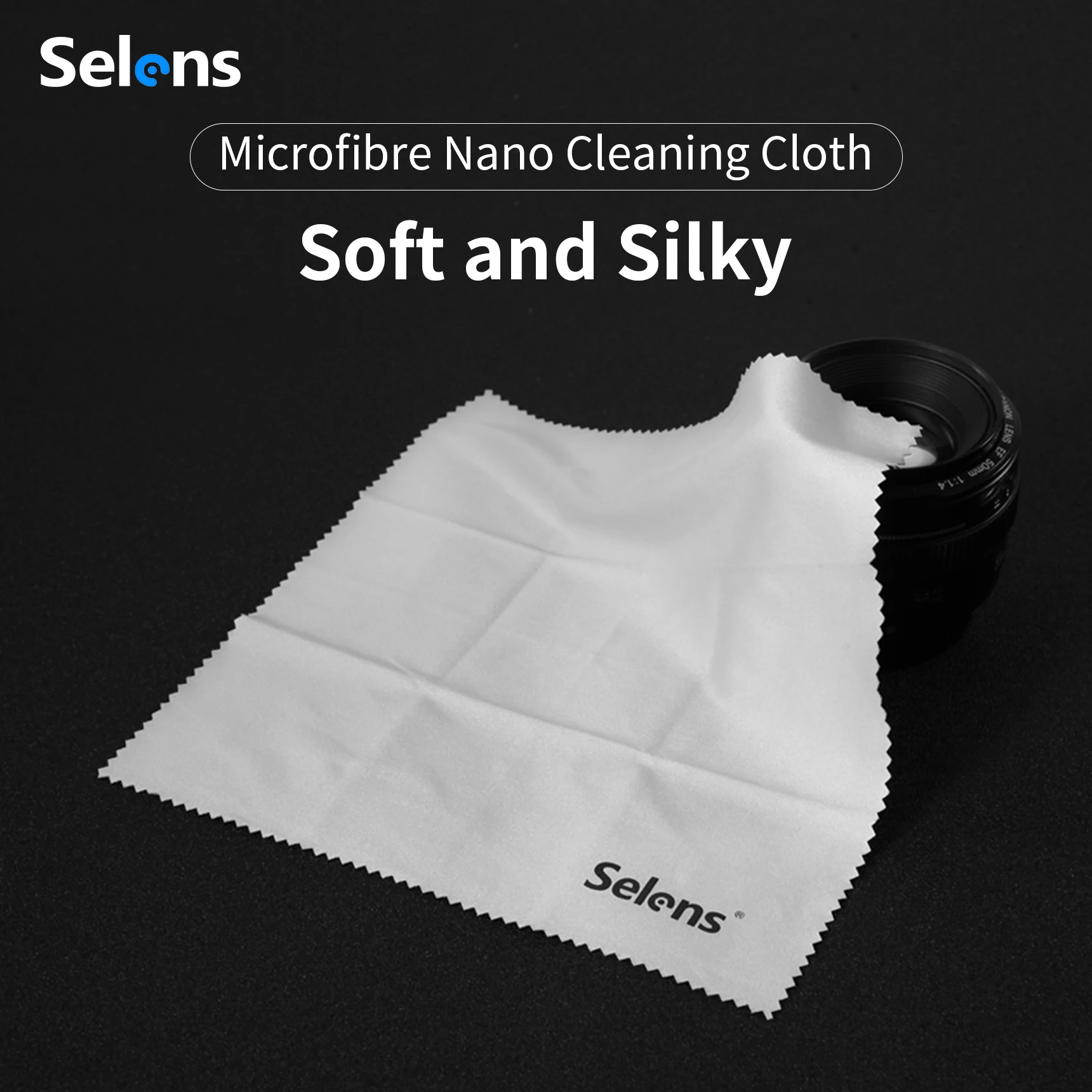 Selens – chiffon de nettoyage d'objectif en Fiber Super Fine 20x20 cm, microfibre pour appareil photo DSLR, moniteur LCD, filtre optique de lunettes