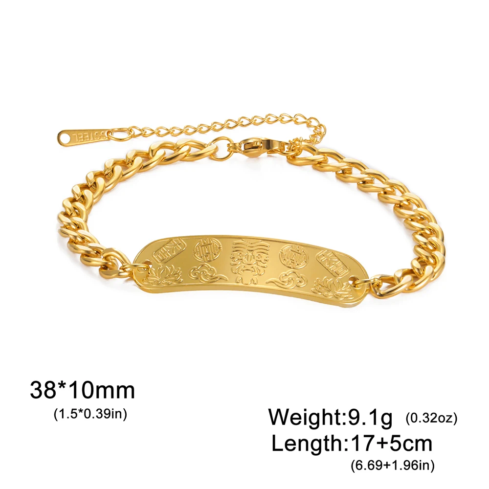 داوابارا زاكيم سوار القبلية التبتية البوذية آلهة الثروة والحماية سوار الفولاذ المقاوم للصدأ المجوهرات الدينية #6