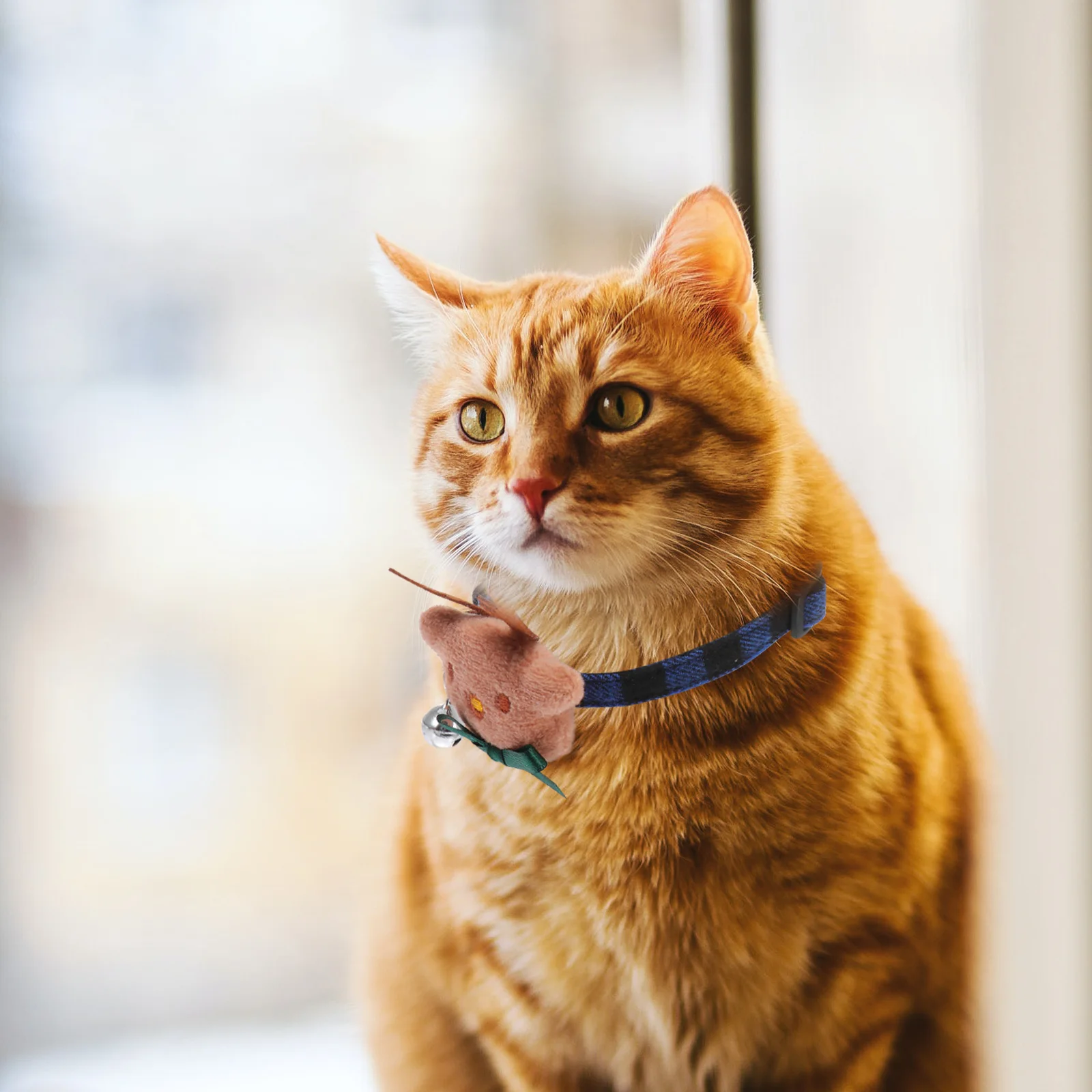 

2 Pcs Pet Collar Cartoon Lattice Standout Holiday Kitten Collars Cat Bowtie Cotton Stylish Pets Adorable Chic