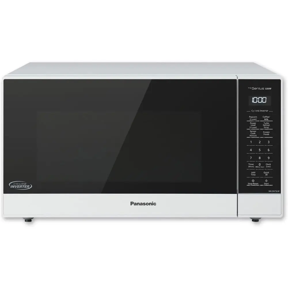 

NN-SN75LW cu.ft Cyclonic Inverter Countertop Microwave Oven 1250Watt Power with Genius Sensor Cooking, 1.6 cft, White