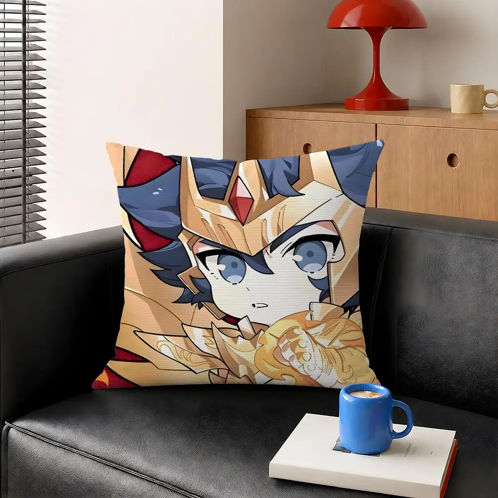 Anime Saint Seiya Knights Zodiac Cushion Cover Decorative Pillowcase Soft Short Plush Cozy Durable Sofa Home Decor Items Gift