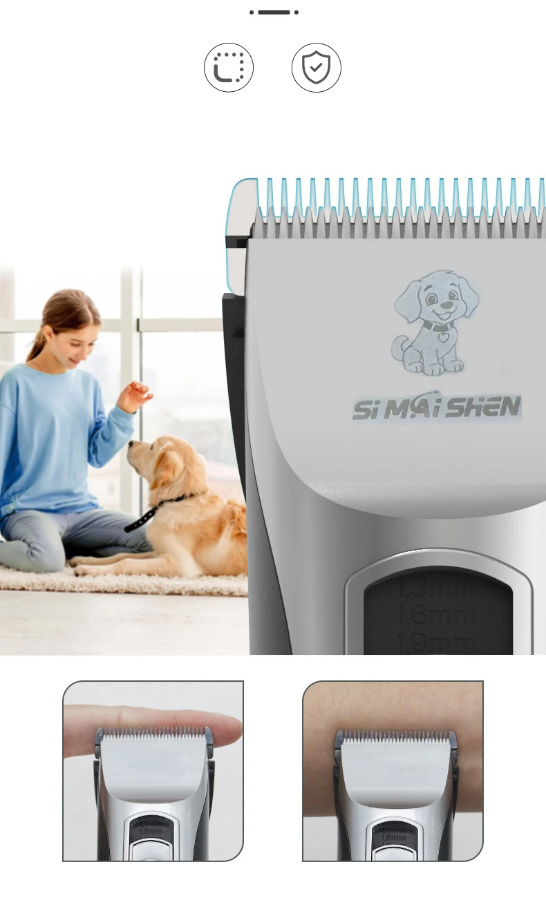 High Power Smart Hund Clippers Pflege Trimmer Haustier Haarschnitt Maschine für Hunde Pflege Cutter Wiederaufladbare Abnehmbare Klinge – Detail 3