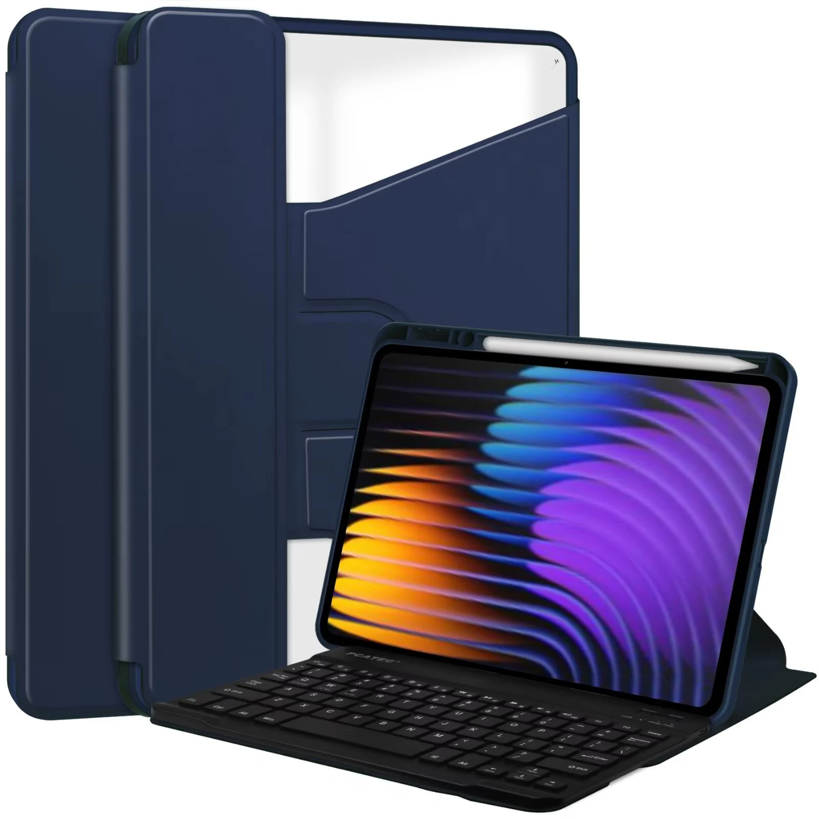 Leather Case For Xiaomi Pad 7/Pad 7 Pro 11.2 Inch Voltage TPU Pen Slot Transparent 360°rotary keyboard