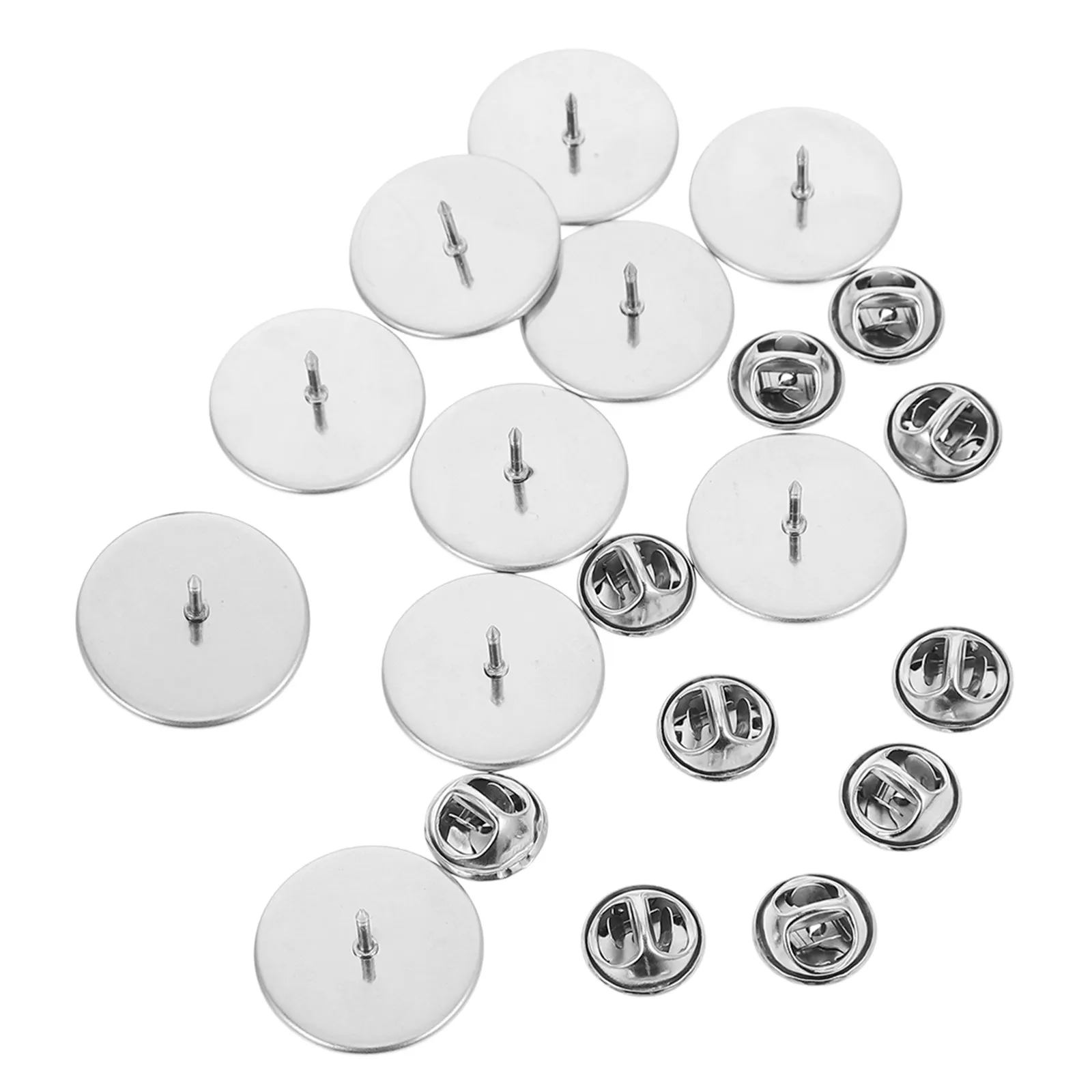 10Pcs Heavy Duty Stainless Steel Pin Backs Clutch Style Brooch Backs for DIY Jewelry Making Lapel Pins Tie Tacks Name Tags