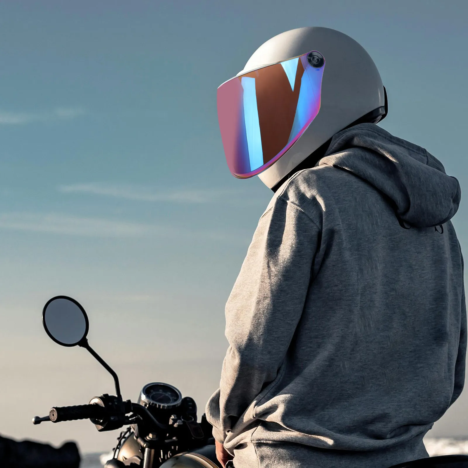 

Motorcycles Visor Replacement Full Lens High Definition Acrylic Windscreen for Electric Bike Cycling