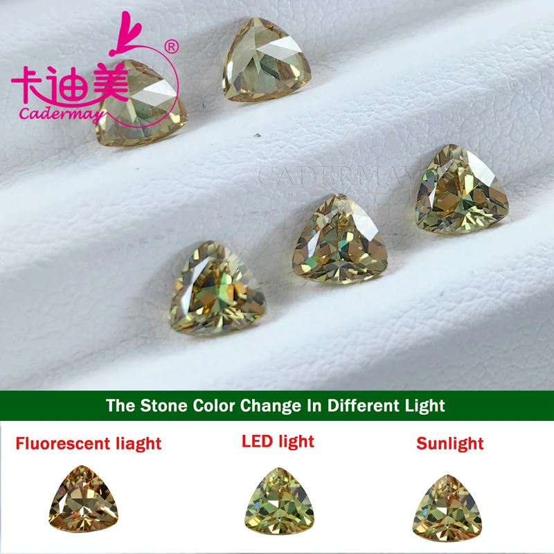 

CADERMAY Pear Shape Color Natural Cut Change Synthetic Zircon Diaspore Zultanite Loose Stone Turkish Beads For Jewelry Making