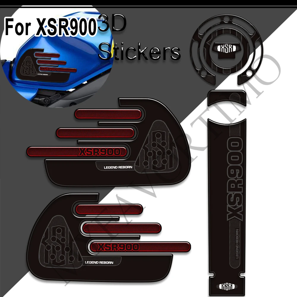 For Yamaha XSR900 XSR 900 Motorcycle Accessories 2022 2023 Fuel Oil Tank Pad Knee Protector Decals Stickers Kit