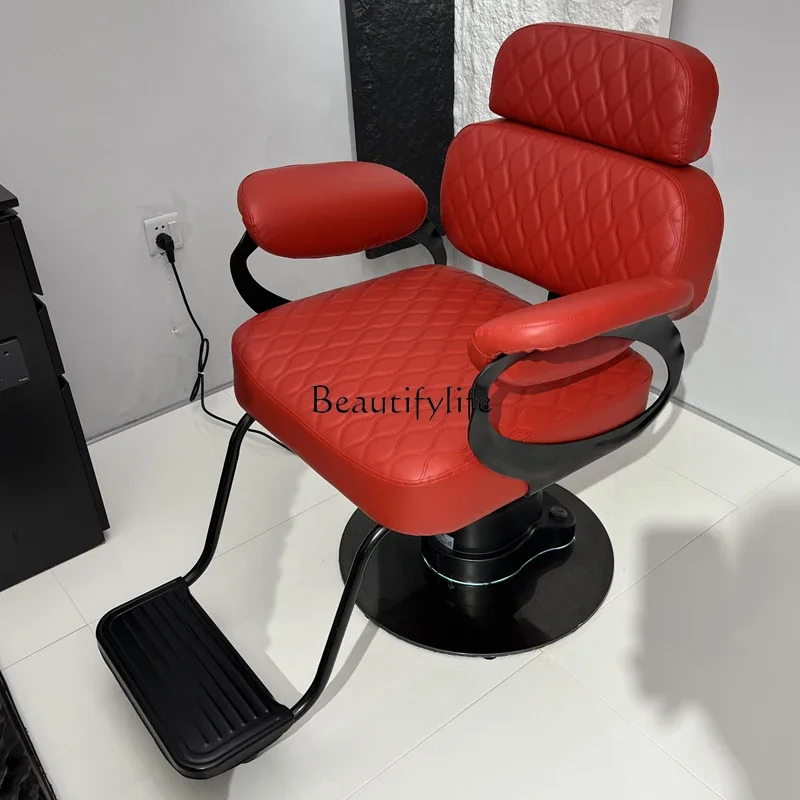 For Hair Salon Hairdressing Chair High-End Barber Shop Hair Cutting Chair Adjustable Rotating Barber Shop Chair