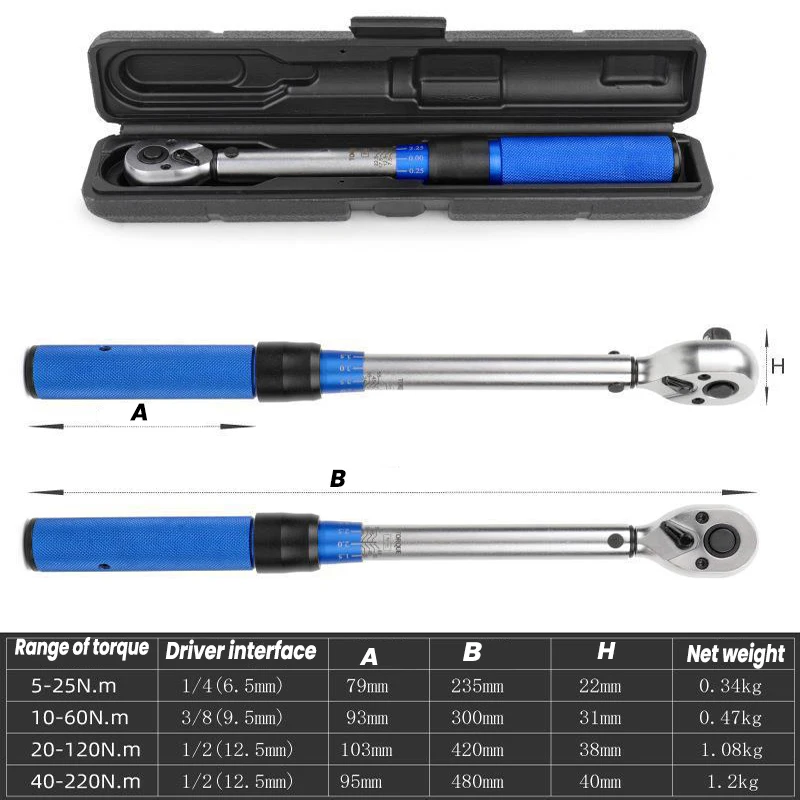 Pre Set Torque Wrench High Precise Torque 1/4 3/8 1/2 Drive Torques Key Wrench for Bicycle Car Repair Tool Hand Tools