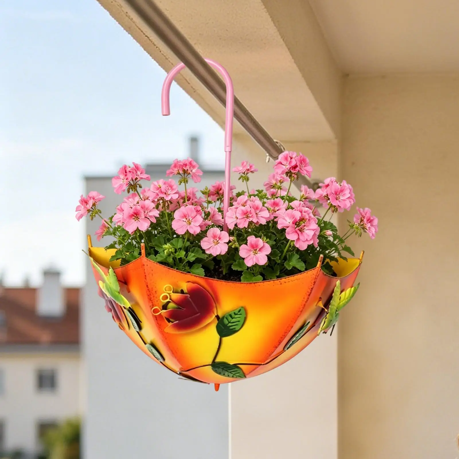 Umbrella Shaped Wall Planter Inverted Umbrella Shape Yard Plant Pot Farmhouse Wall Planter