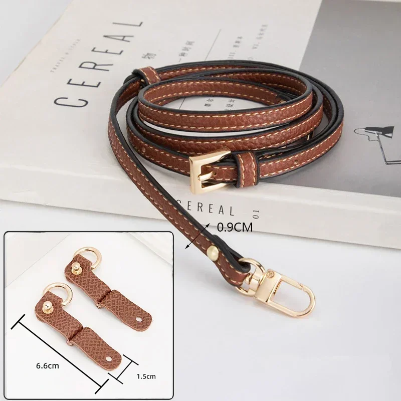 New Adjustable Bag Strap For Longchamp Mini Punch-free Transformation Genuine Leather Shoulder Strap Set Strap Bags Accessories