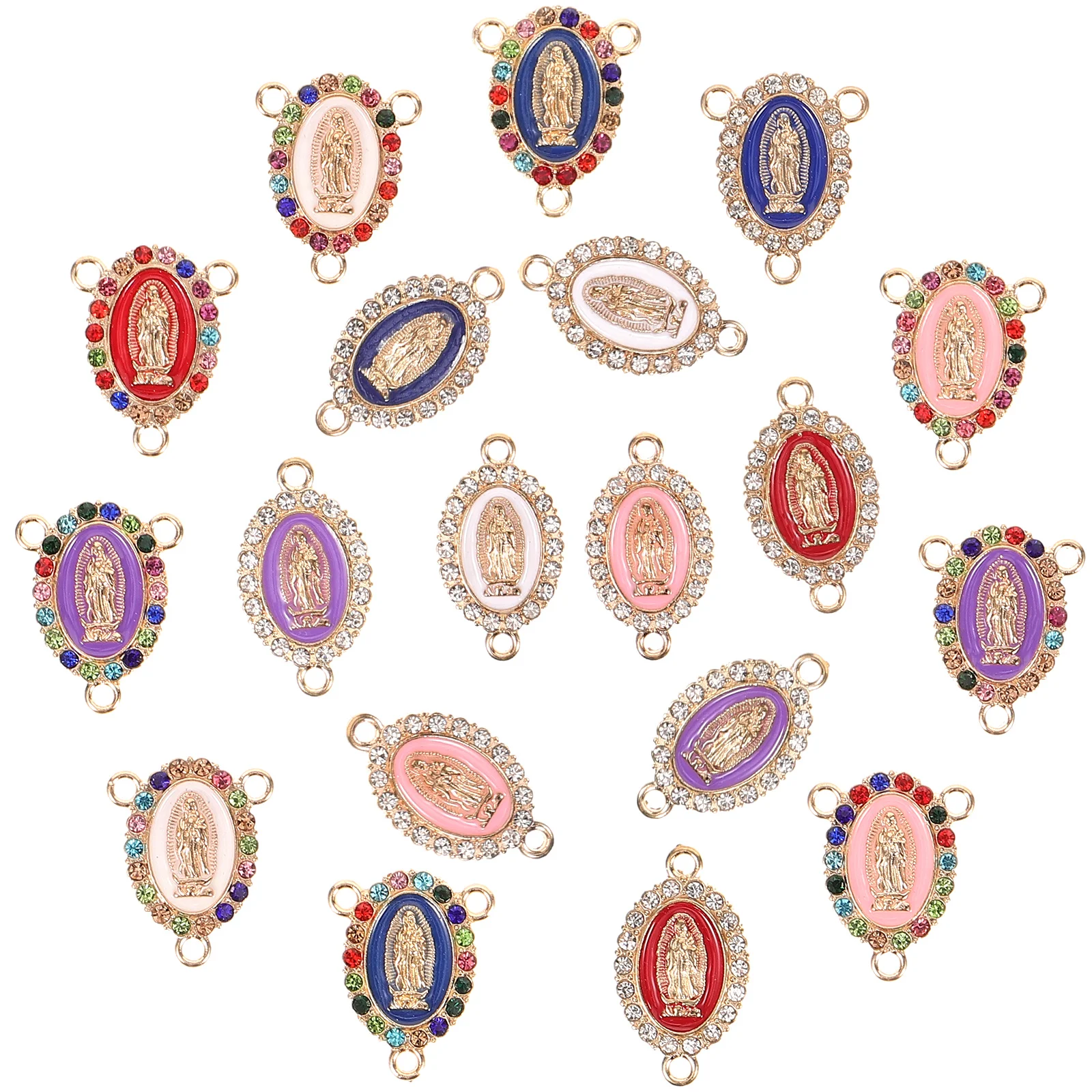 

19pcs Virgin Pendant Alloy Charms Necklace Making Bracelet Key Chain Rhinestone Craft Project Jewelry Accessories