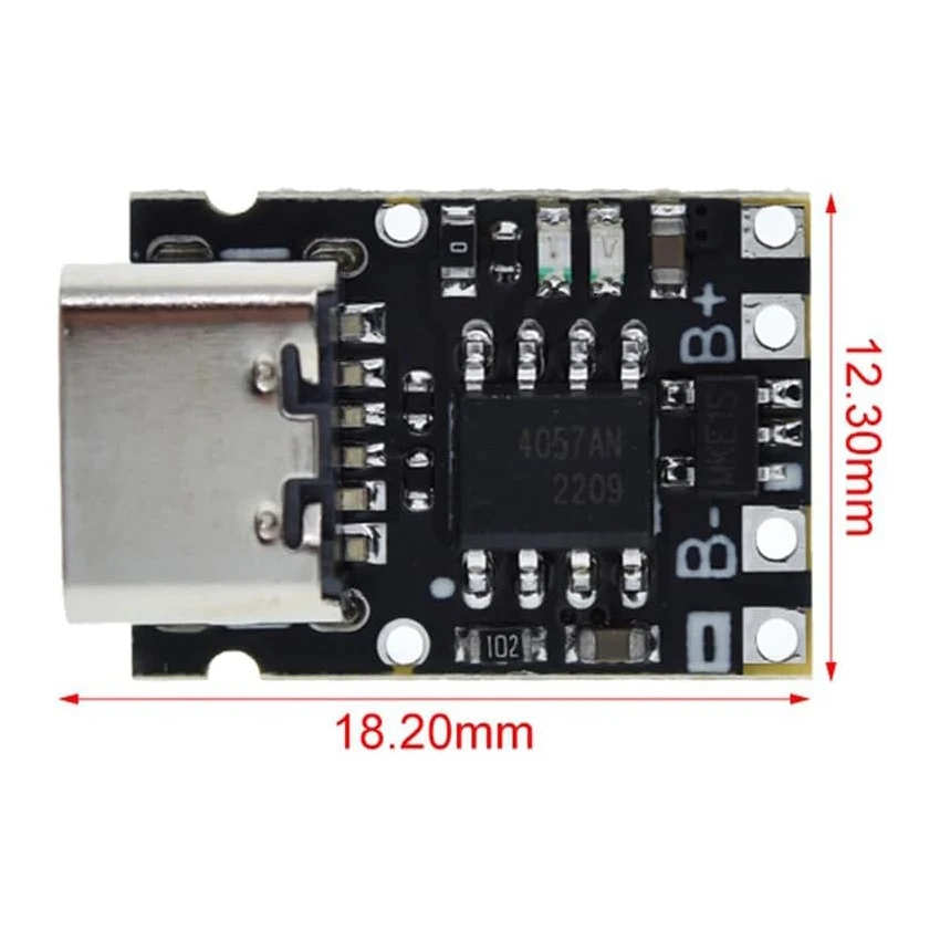 5/10pcs TP4057 1A 3.7V Lithium Battery Charging and Discharging Board with Protection Type-C USB C Li-ion Battery Charging Board