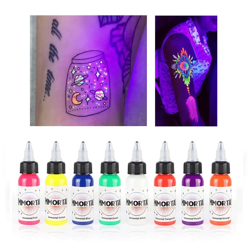 15Ml Fles Professionele Fluorescentie Tattoo Inkt Paars Licht Micropigmentatie Pigment Uv Inkt Tattoo Pigment Voor Body Painting