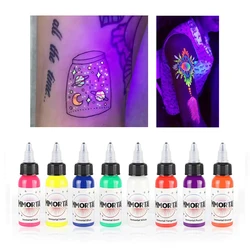 Tinta de Tatuagem Fluorescência Profissional, Pigmento Micropigmentação, Tinta UV, Pintura Corporal, Luz Roxa, Garrafa de 15ml