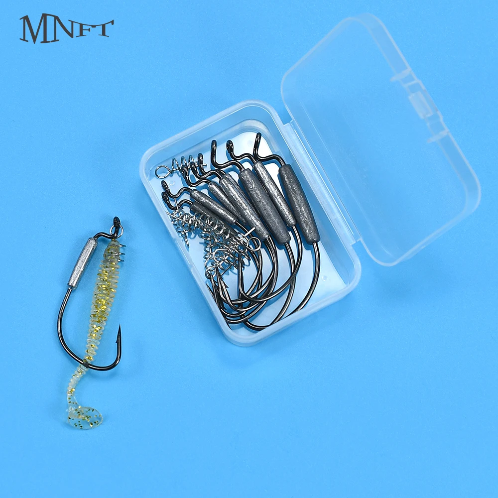 8 Stücke Haken + 10 Stücke Lock Pin Jig Kurbel Kopf Widerhaken mit Weicher Köder Wurm Offset Angelhaken Frühling Lock Pin 1,8g 2g 3g 6g