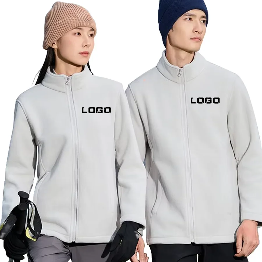 

Женское и мужское флисовое пальто, зимняя теплая утепленная куртка, верхняя одежда с воротником-стойкой, индивидуальный принт, ваш дизайн, походное пальто