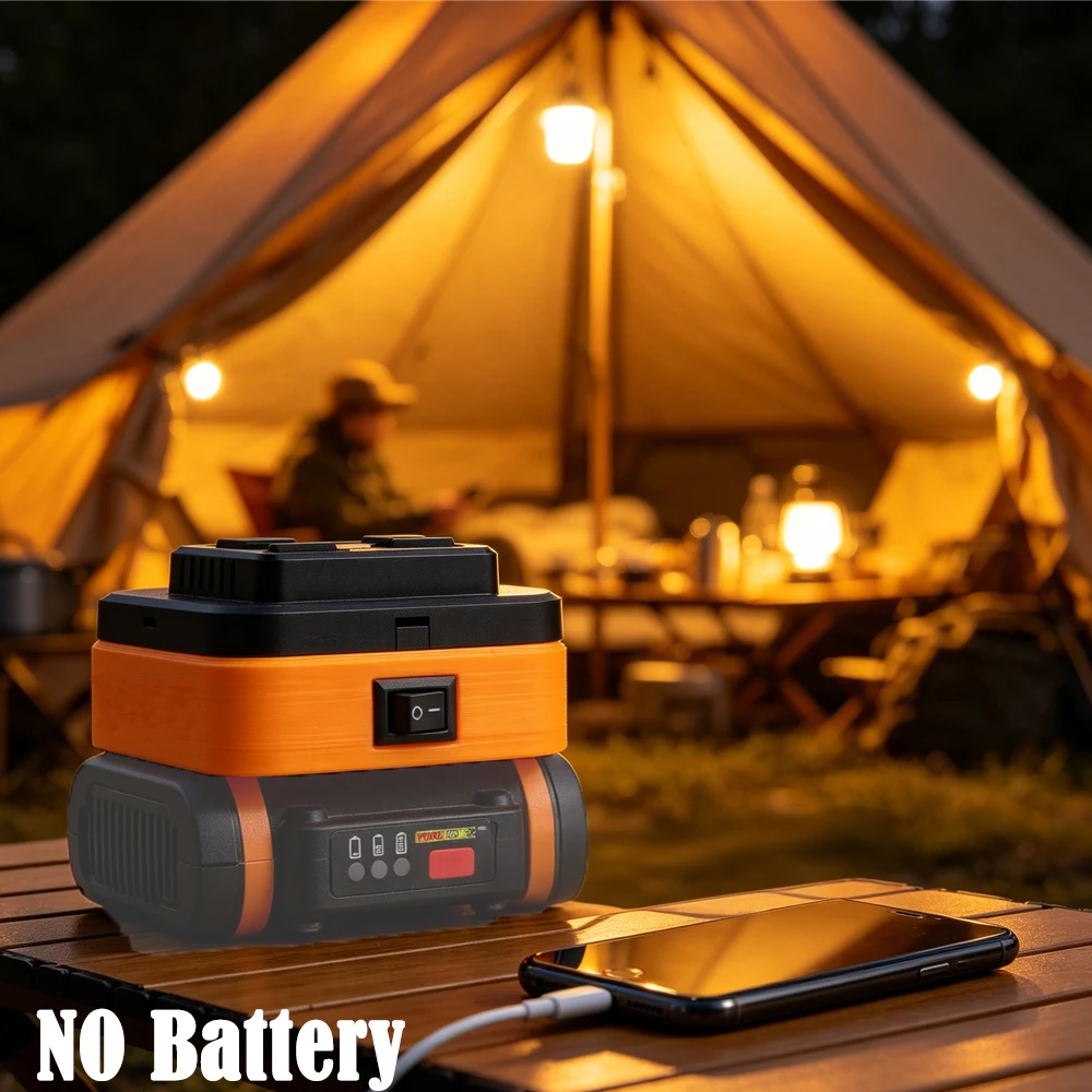 

Power Source Adapter for Worx 20V 4PIN WA3551.1 Li-Ion Battery w/USB PD/QC3.0 For Phone Fast Charger（Not a battery charger）