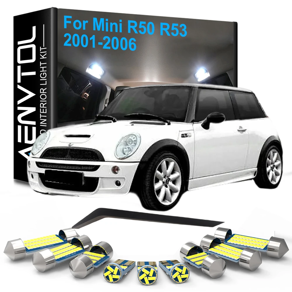 13Pcs Car Interior LED Lights Canbus for Mini R50 R53 Copper 2001 2002 2003 2004 2005 2006 Dome Map Sunvisor Foot Trunk Light