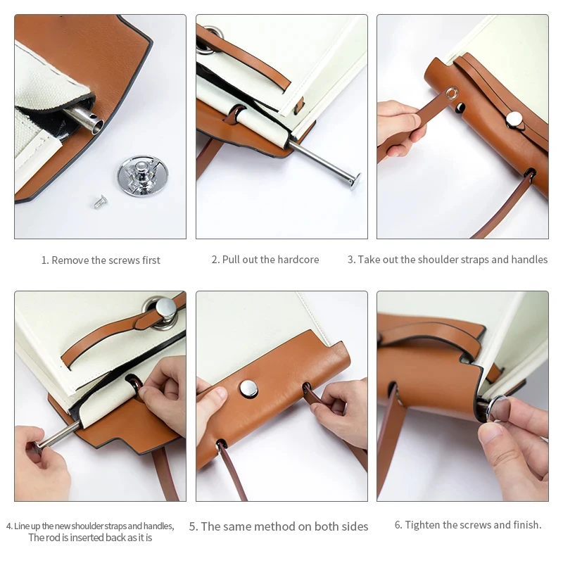 CRAZYSMITH 100% Genuine Leather Bag Strap For Hermes Herbag31 Short Shoulder Straps 110CM Modified Replacement Bag Accessories