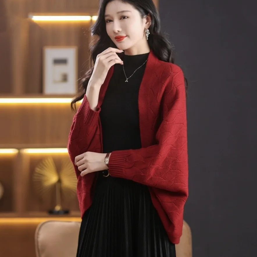 

Женский шерстяной вязаный шарф с запахом на плечах, верхняя одежда, пальто, повседневное пальто, V-Ne, теплый, удобный, из мягкого материала, длинный свек