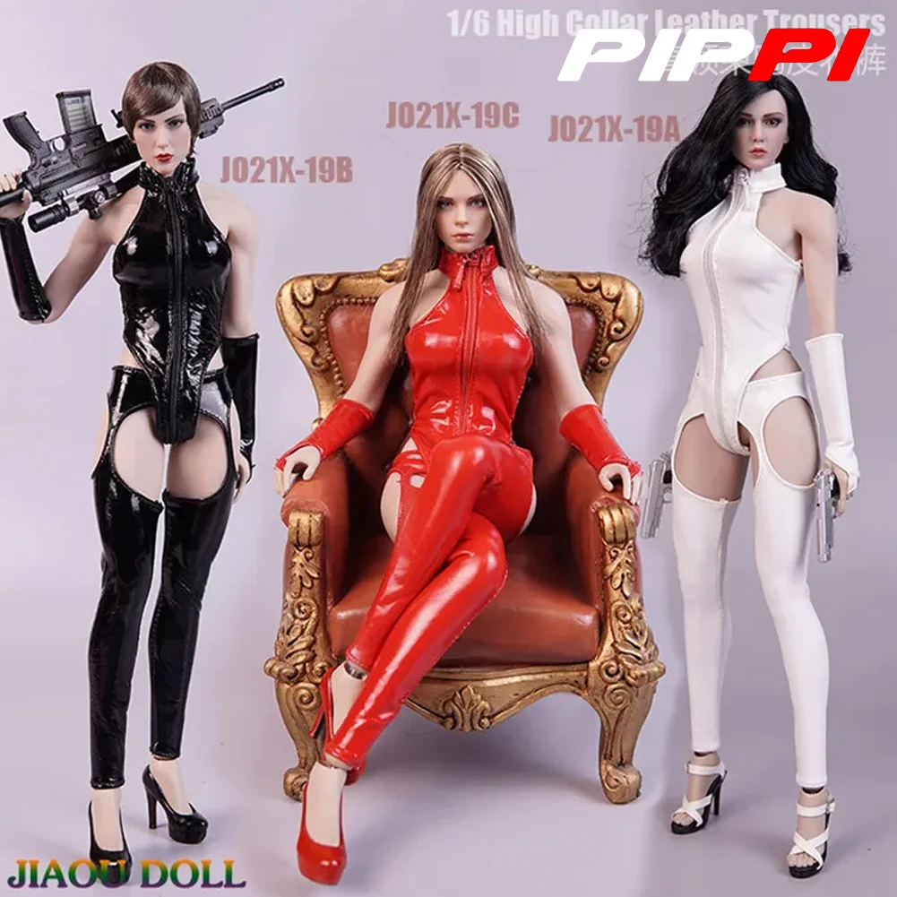 

JIAOUDLL JO21X-19 1/6 Female High Collar Leather Trousers Fit 12-inch Action Figure Body