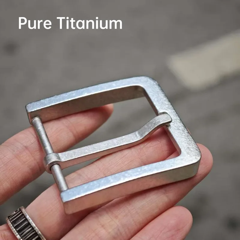 

Pure Titanium Pin Buckle Ice Crystal Belt Head Clasp 35mm/38mm/40mm Rustproof Titanium Metal Anti-Allergy Men Women Belt Buckle