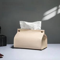 Tissue Bag PU Leather Napkin Holder Foldable Tissue Box Home Office Waterproof Dustproof Storage Sundries Ontaine European Style